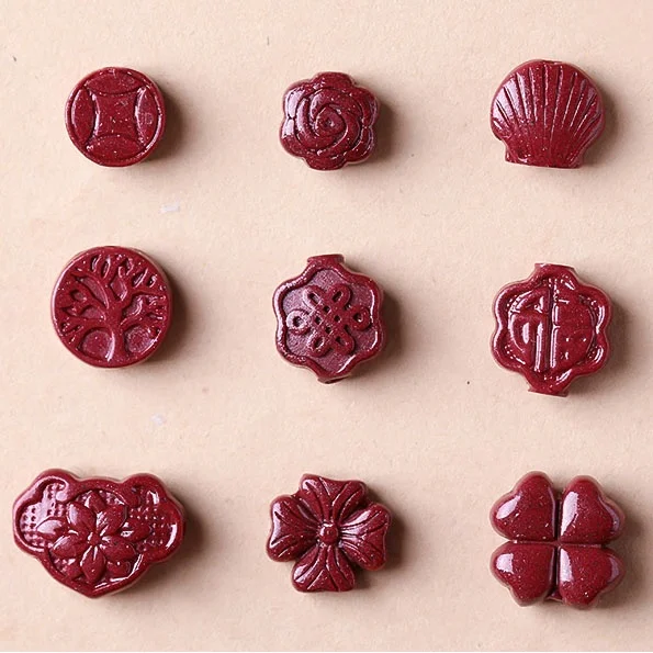 5A Natural Cinnabar Clover Flower Snowflake Zinnober Genuine Vermilion Single Bead DIY Jewelry Material