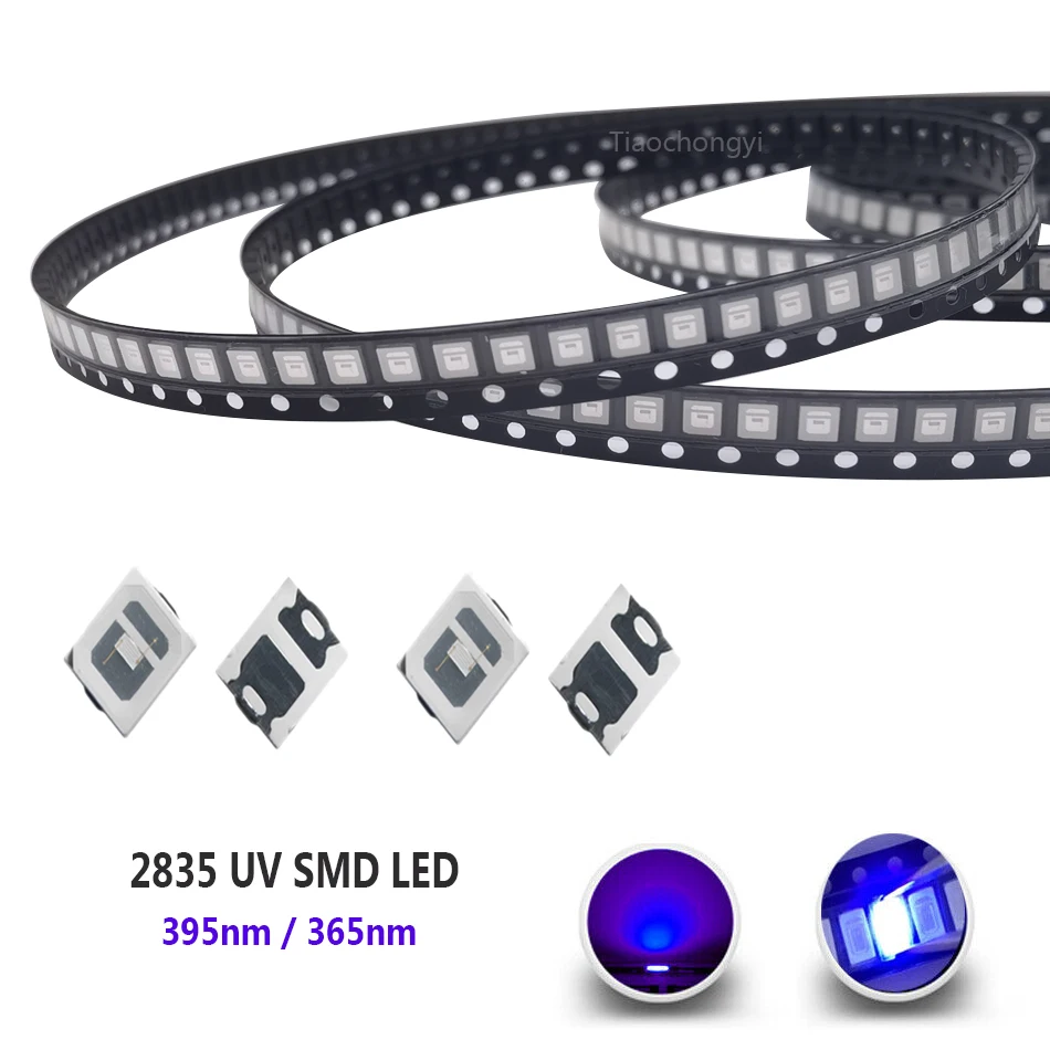 2835 3528 SMD UV Purple Light chip lamps ltraviolet 0.5W 0.2W 395nm 365nm LED Light Emitting Diode LED Bulb