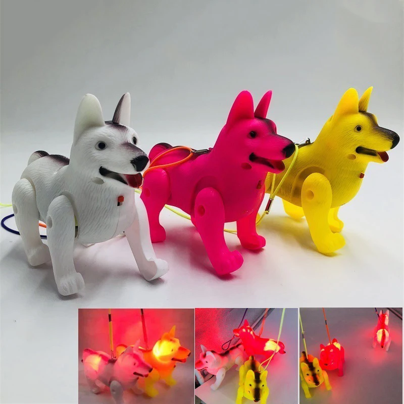 

Kids Electric Pull Rope Cartoon Cute Crawling Wolfdog Toys Creative Fun Light-emitting With Music Electric Doll Kids Gifts