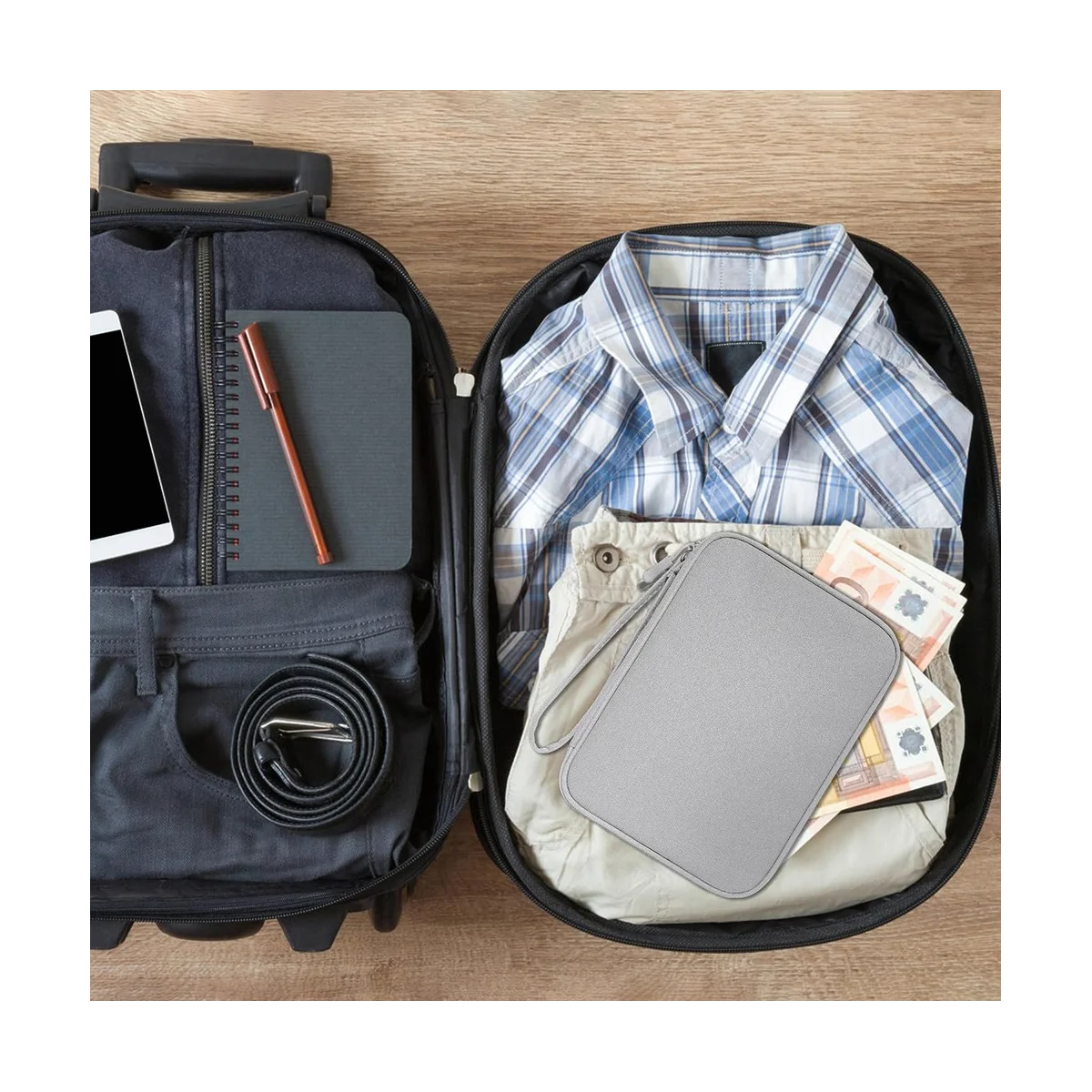 กระเป๋าจัดระเบียบอิเล็กทรอนิกส์สำหรับเดินทางกระเป๋าจัดระเบียบสายไฟสำหรับเดินทางกระเป๋าอุปกรณ์อิเล็กทรอนิกส์ขนาดกะทัดรัด-สีเทา