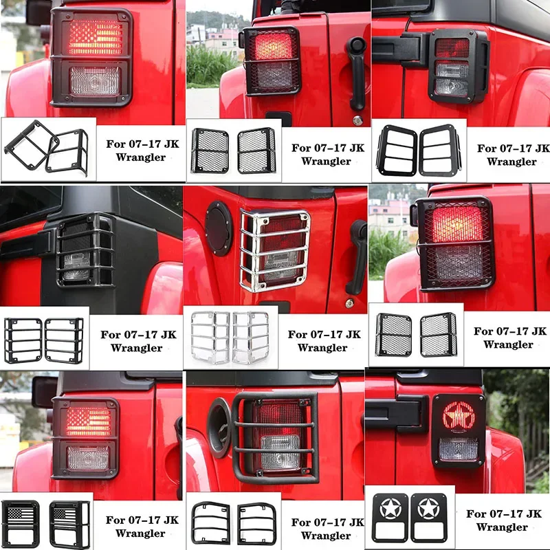 Fit for Jeep Wrangler JK 2007-2017 Car Styling Iron Tail Lamp Cover high quality Trim Frame Rear Light Protecting Guards Sticker