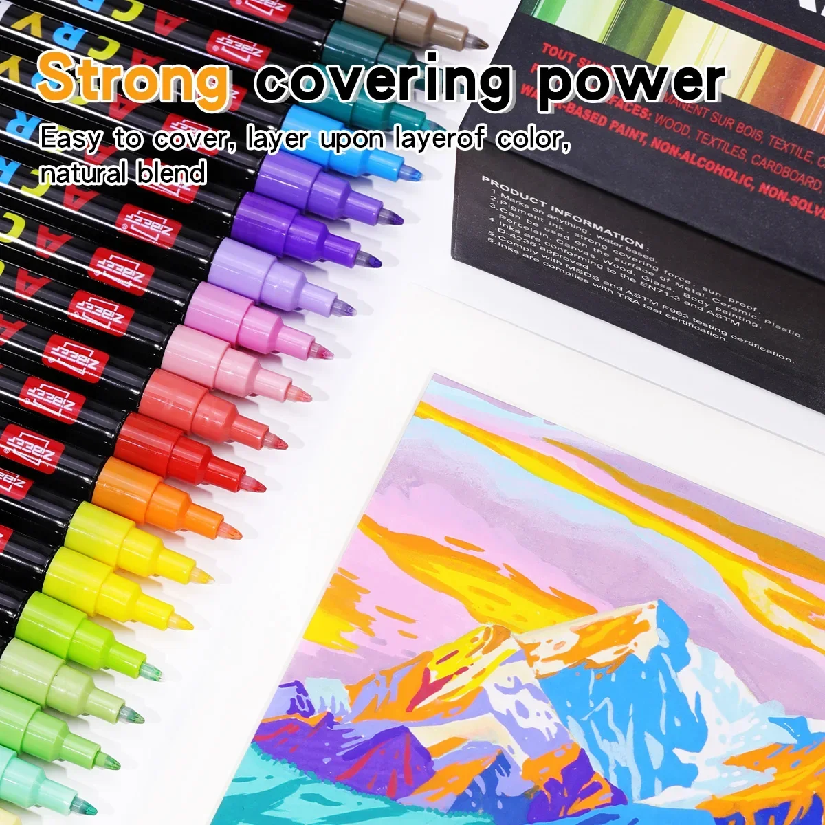 36-240 Acrylic Paint Markers, Waterproof & High Saturation for Wood,Metal,Plastic,Fabric,Glass,Ceramic Painting DIY Art Supplies image 3