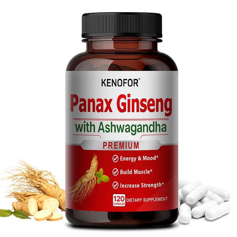 

Korean Red Panax Ginseng Capsules - Boost Energy Focus Memory Relieve Fatigue Athletic Performance Immune Support 120 Capsules