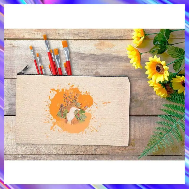 20 piezas bolsa para manualidades DIY en blanco estuche de bolígrafo de lona bolsas de maquillaje en blanco-bolsa de lápices de lona bolsa de cosméticos de lona de algodón bolsa de viaje