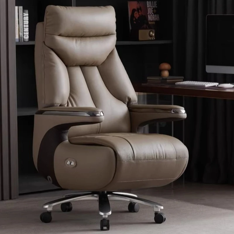 Premium Leather Electric Massage Boss Chair Reclining High-Back Executive Office Chair multi-functional cadeira gamer furniture