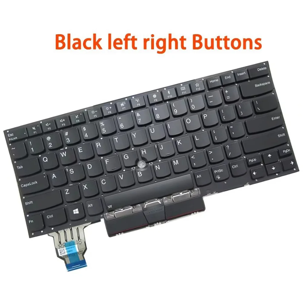 Laptop Keyboard For Lenovo For ThinkPad X1 Carbon 7th Gen English US Without Backlit paper Silver Black left right Buttons New