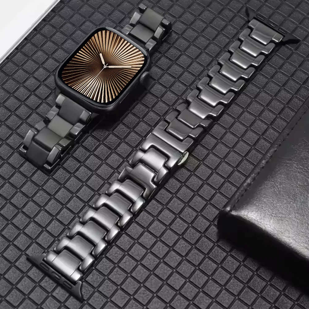 

New Ceramic Strap For Apple Watch Ultra 49mm 10 42mm46mm 9 8 7 45mm41mm Metal Frosted Bracelet Band For iWatch 6 5 4 SE 44mm40mm