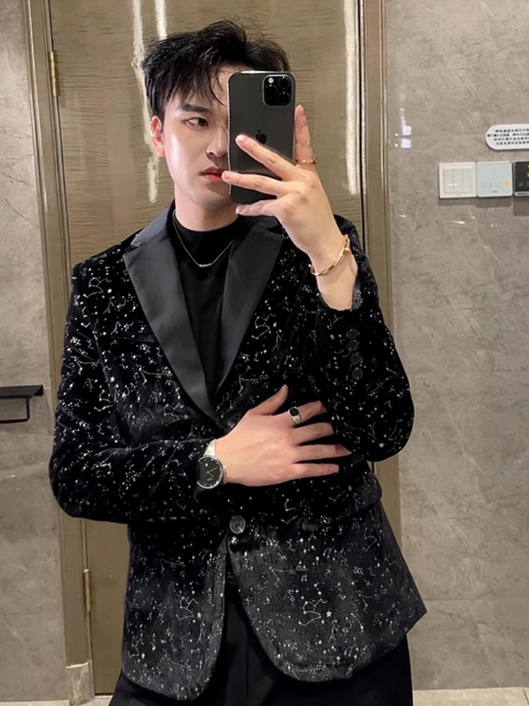 

iny Men's Slim Fit Suit Jaet Bla Trendy Korean Sle Spring Autumn Model Profional Casual Faionable Outerwear