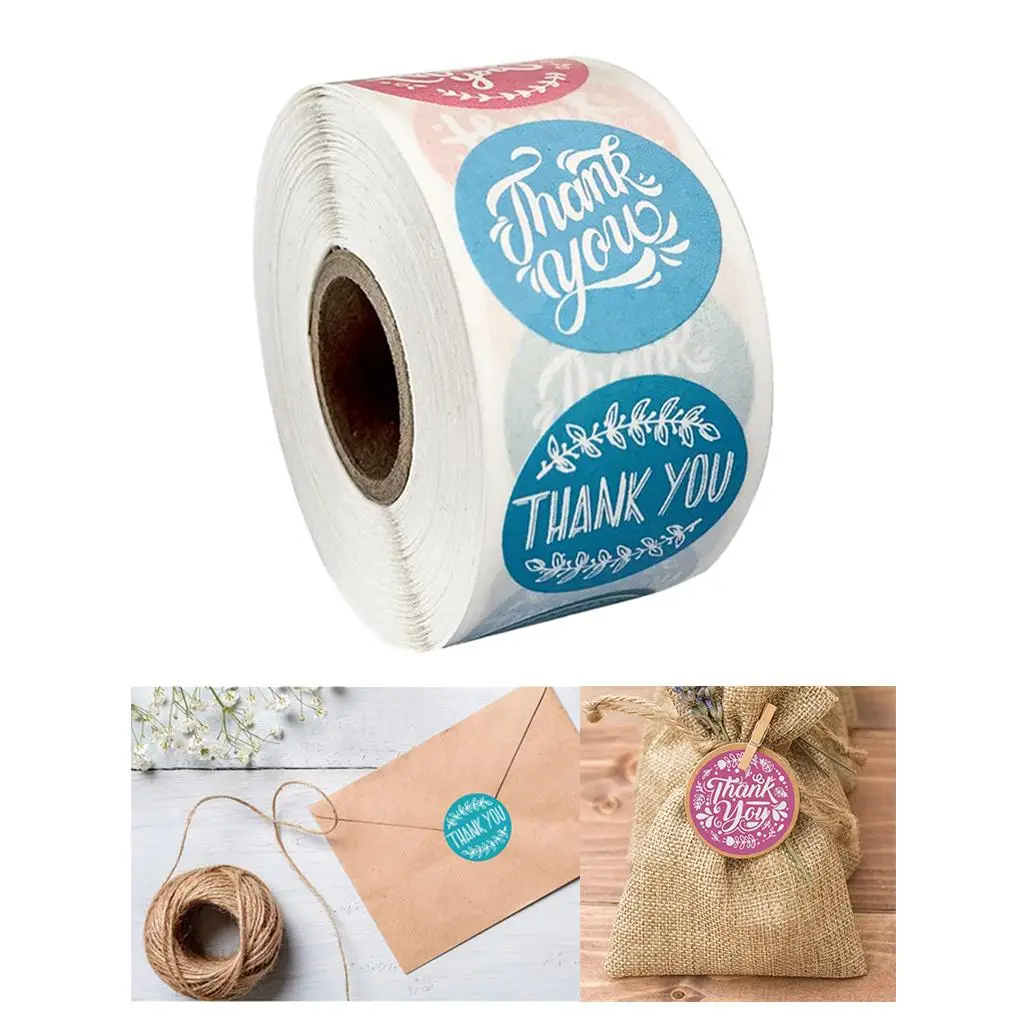 500pcs Thank You Packaging Sealing Stickers Round Paper Labels Handmade