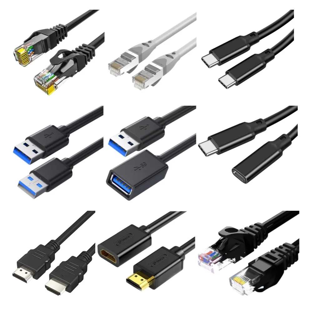 

cable adapter for screw panel chassis mount d type rj45 cat6 cat6a hdtv hdmi-compatible usb c type c usb3.0 connector cable