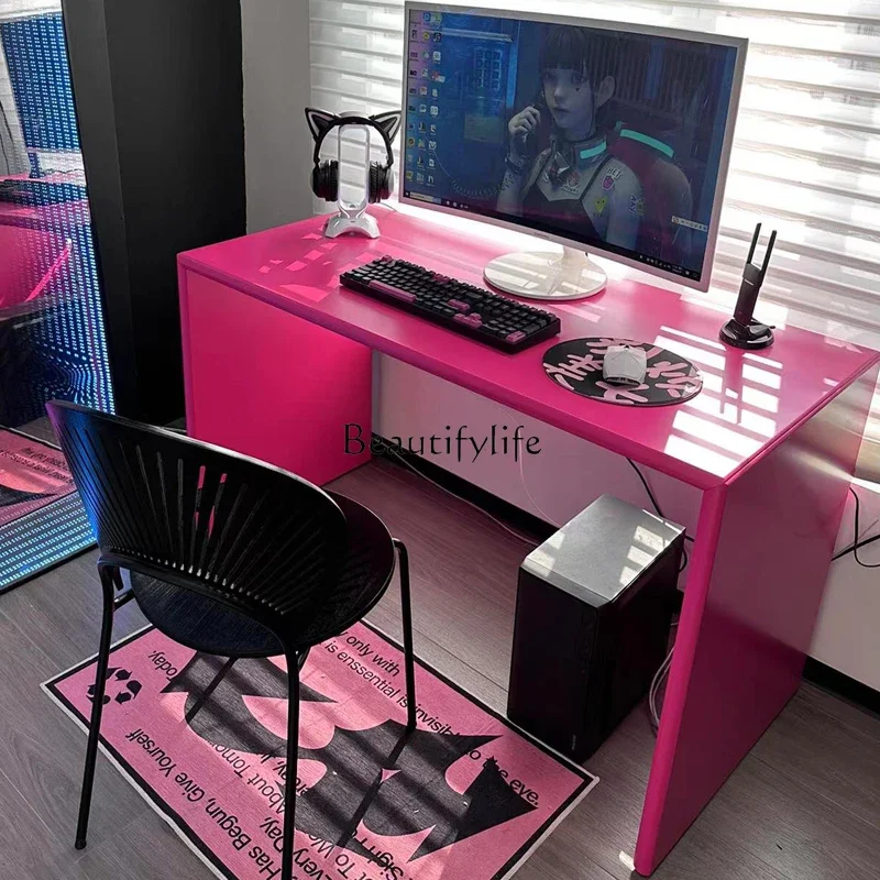 

55Modern minimalist desk color dopamine household small apartment office computer desk