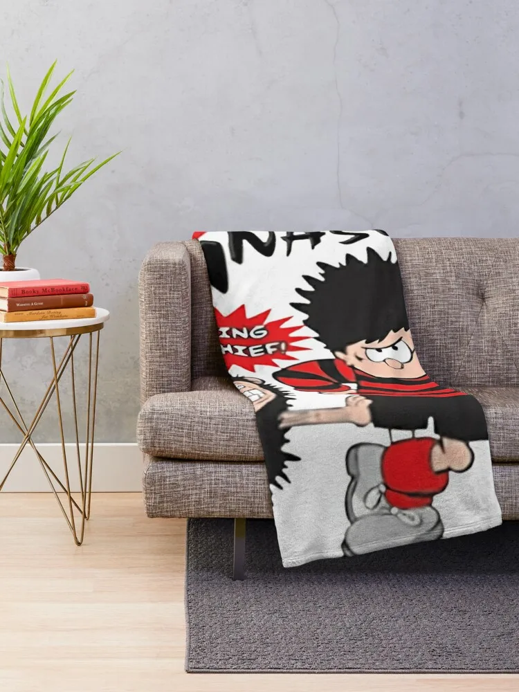 Making Mischief. Classic Dennis the menace and Gnasher, vintage style. Throw Blanket Sofa Throw Sleeping Bag Blankets