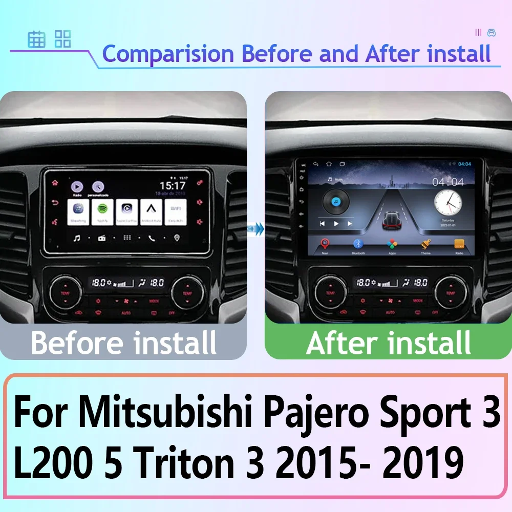 Android 15 Stereo For Mitsubishi Pajero Sport 3 L200 5 Triton 3 2015 2016 2017 2018 2019 Multimedia Car Radio Player GPS Carplay