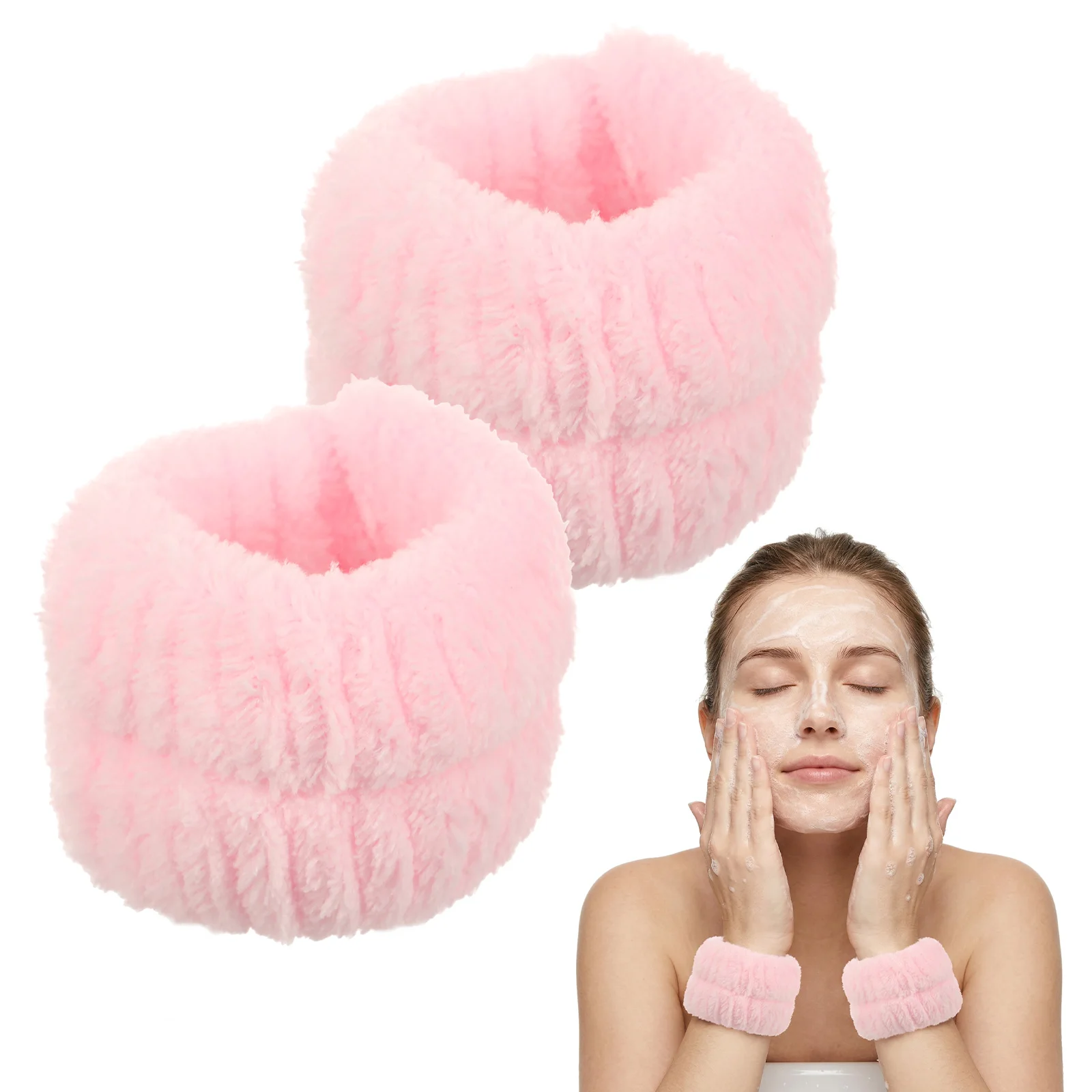 

2PCS Reusable Spa Wrist Washband Soft Towel Wristband For Washing Face Wrist Towel Women Girl Yoga Running Sport Wrist Sweatband