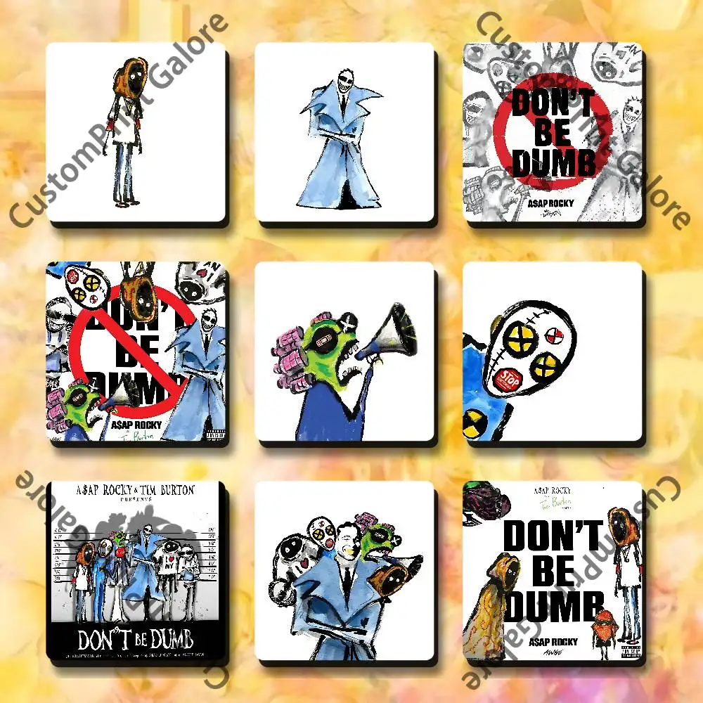 

A-Asap R-Rocky Dont Be Dumb Soft Magnetic Refrigerator Magnets 5.5,7.5cm Personalized for DIY Kitchen Office Decorative