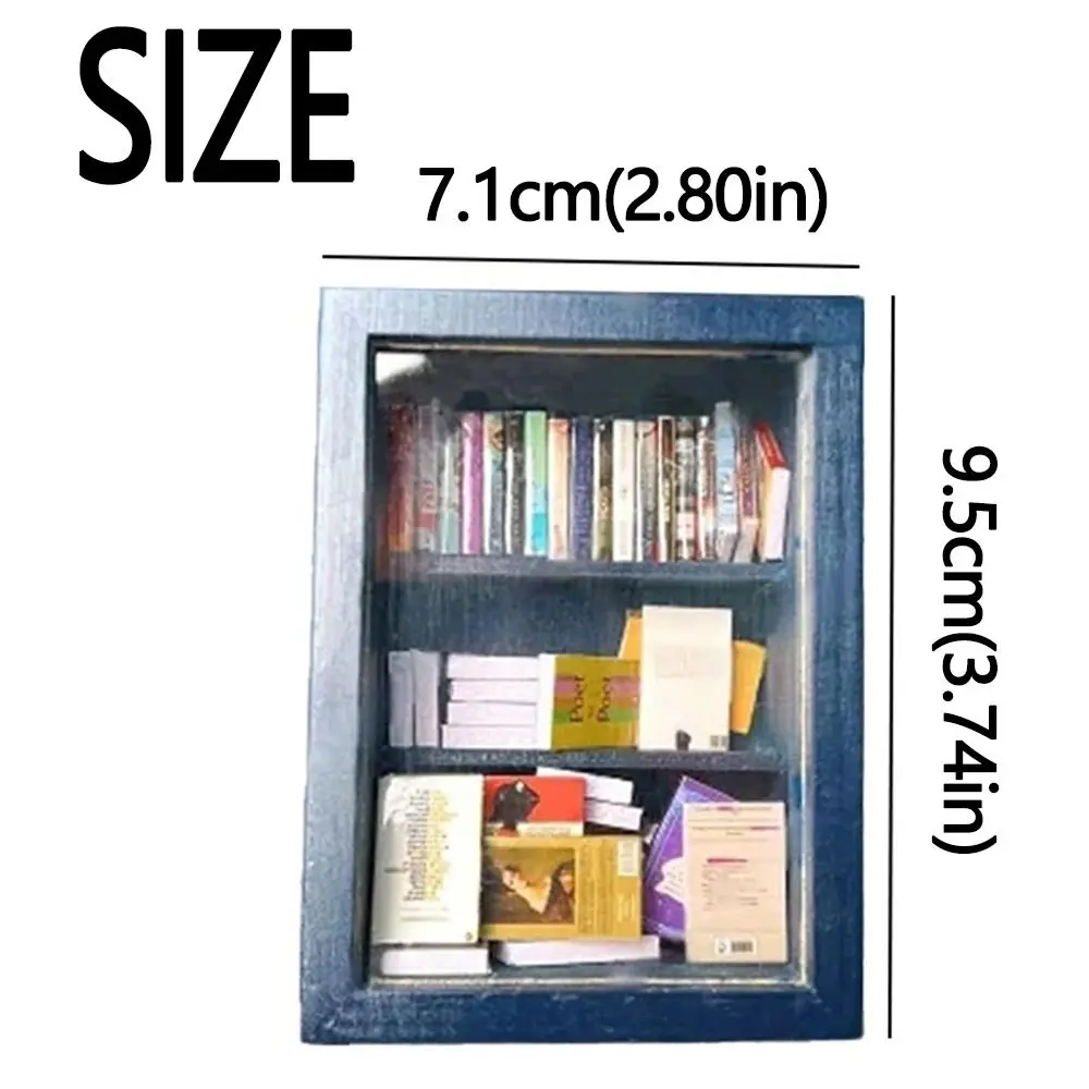 رف كتب خشبي للقلق مزخرف إبداعي لتزيين المنزل رف كتب مصغر 60 قطعة كتب صغيرة محمولة #6