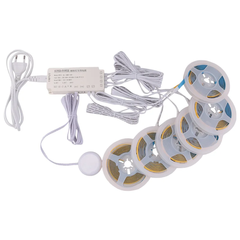 

ABVT-COB LED Strip Lights Kit 12V, Dimmable Under Cabinet Lighting With Touch Control, 6.56FT Flexible Strip For DIY