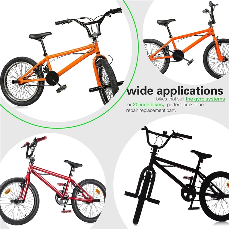 كابلات فرامل جيروسكوب الدراجة A51Q أمامية + خلفية (علوية + سفلية) مع مجموعة دوارة دوارة، لمعظم أنظمة الدوران والدراجات مقاس 20 بوصة #2