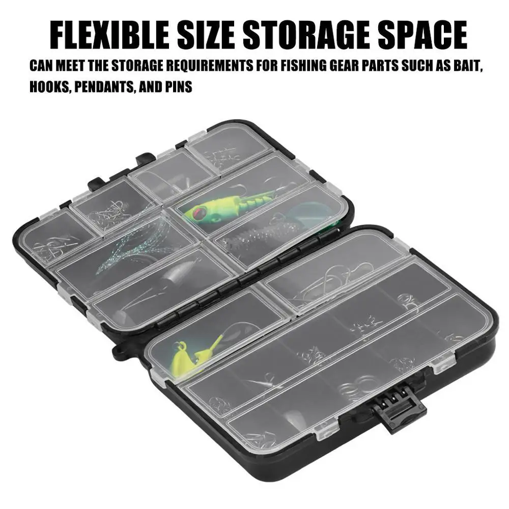 Double Sided Fishing Tackle Box Multi Compartments Plastic Lure Bait Storage Case Organiser Box For Hooks Swivels Carps