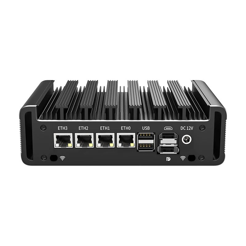 BKHD OEM Customizable G31 4x2.5G Ethernet Fanless Mute Soft Router Pfsense Firewall Celeron J6412 Intel Mini PC 2 COM DP+HD_MI