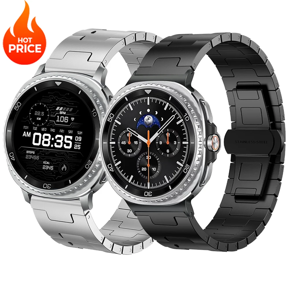Titanium Band for Samsung Galaxy Watch 8 Classic 46mm 8 40mm 44mm Luxury Metal Bracelet for Galaxy Watch 7 Ultra 2025 47mm Strap