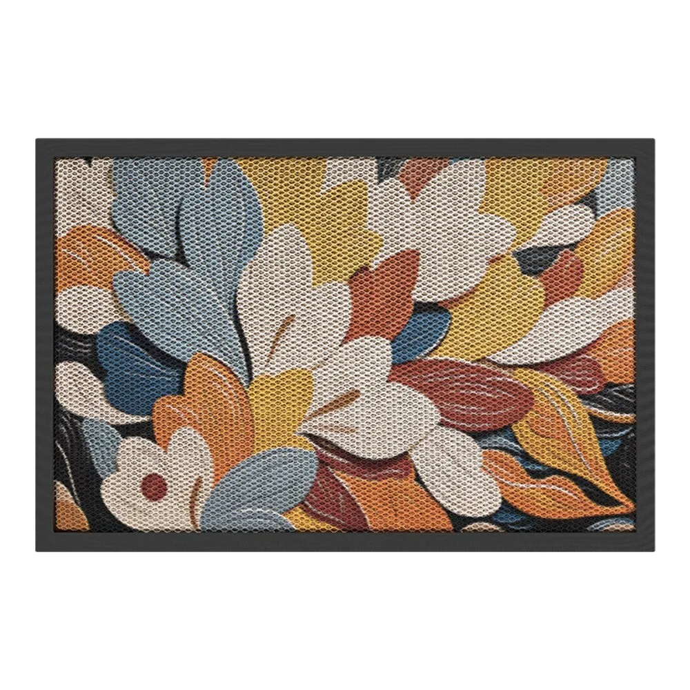 سجادة باب مدخل المنزل المطبوعة بالضوء، سجادة أرضية مقاومة للأوساخ من الحرير المرن غير قابلة للانزلاق لديكور غرفة نوم المطبخ والحمام