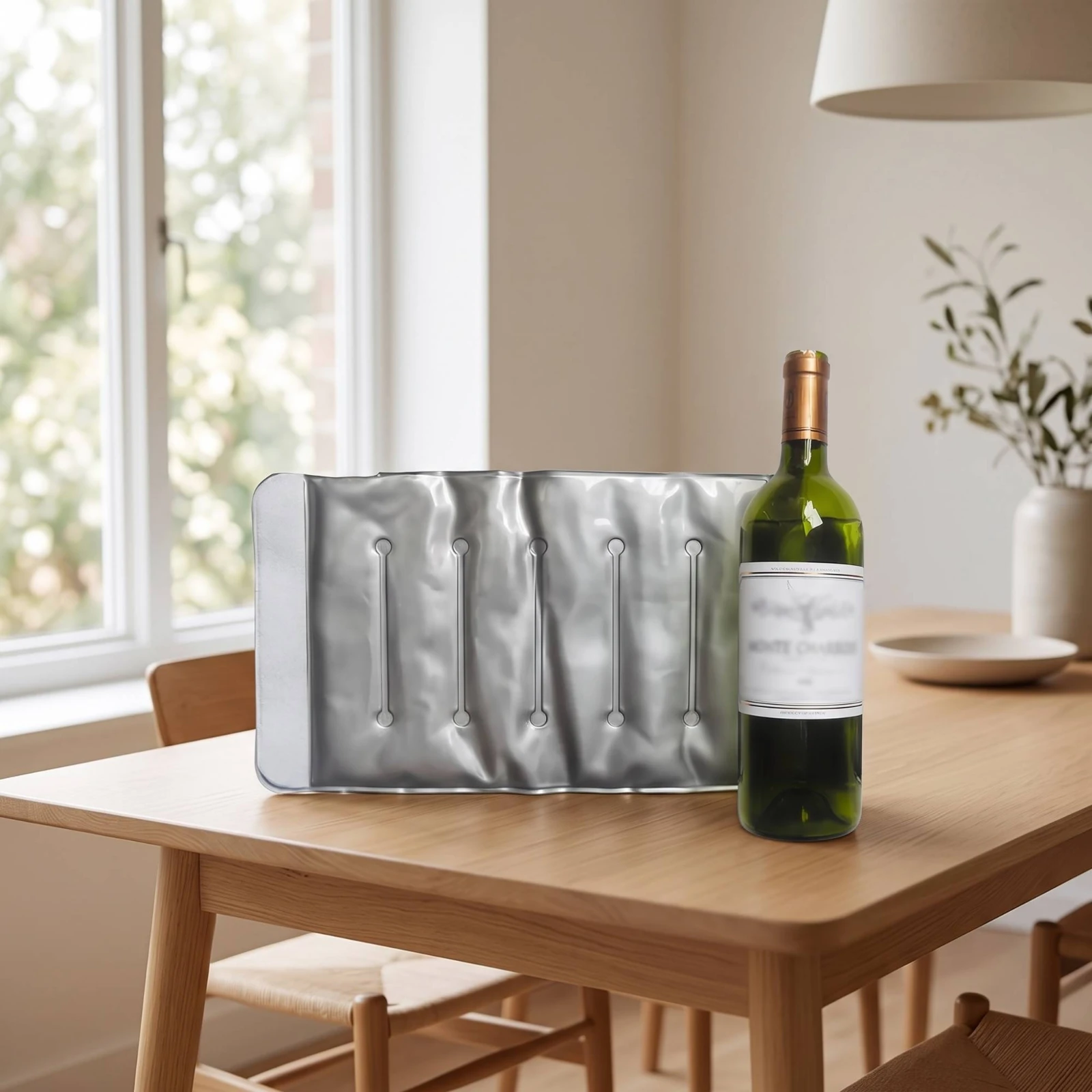 Wine Bottle Cooling Sleeve Compact Wine Cooler Sleeve Bottle Cooling Wrap with Hook-and-Loop Fastener Space-Saving Adjustable