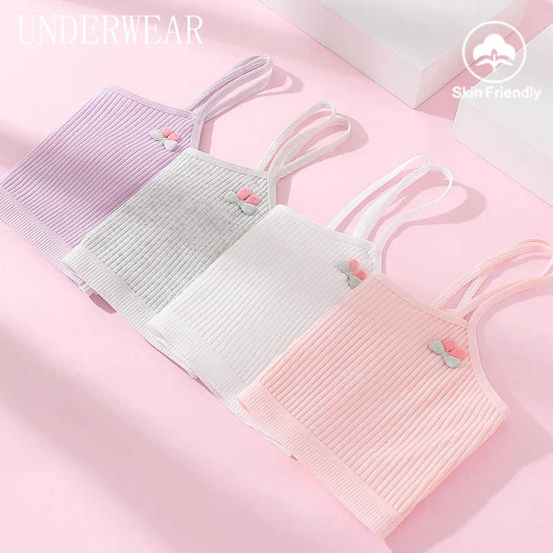Women's undergarments for adolescent girls, middle school students, and young women, including strapless camisoles, girls' cotto