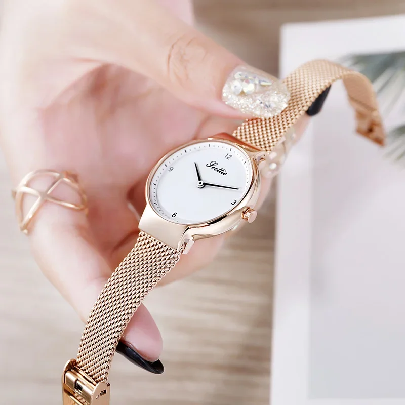2023 Hot Simple Lovers Watches Men Women Casual Steel Mesh Band Quartz Japan Movt Women's Dress Couple Gifts Relogios Femininos