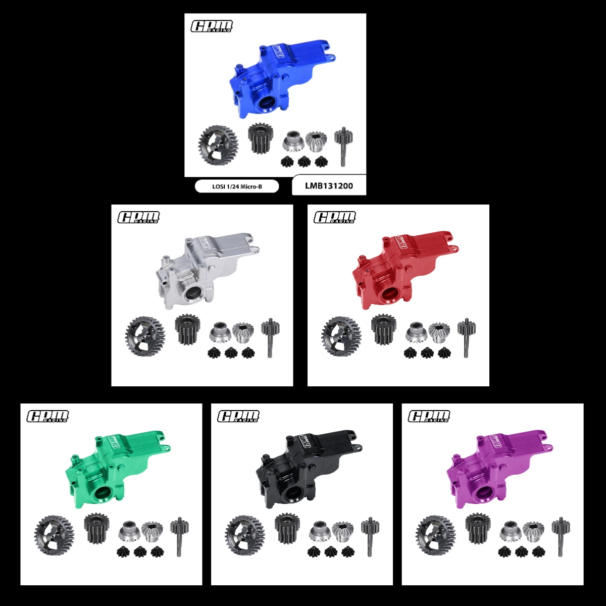 

Корпус коробки передач GPM LOSI 1/24 Micro-B 1/28 Micro-T 7075Alu + комплект стальных шестерен 40Cr