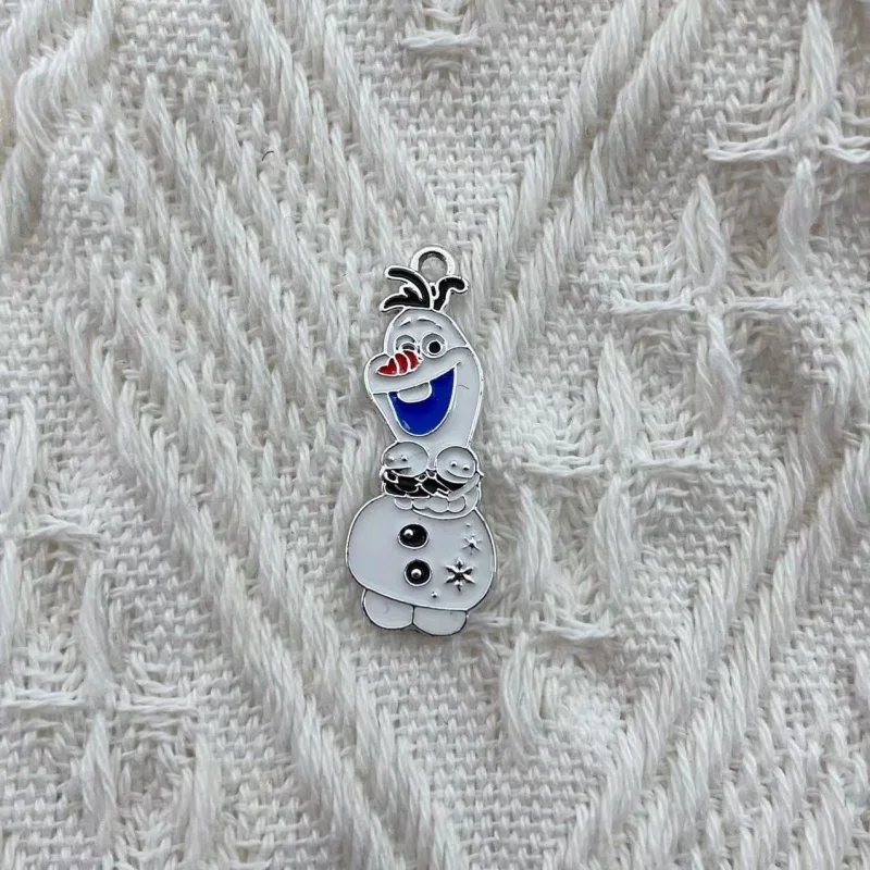 10pcs Cartoon Snowman Enamel Charms Pendant Smiling cute Snowman Metal Charms DIY Bracelet Earrings For Jewelry Accessories