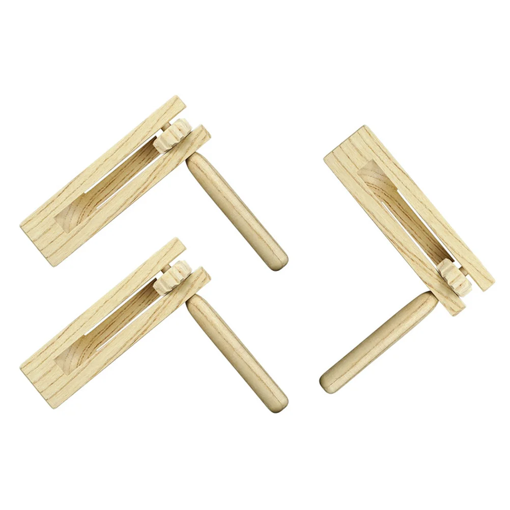 3 Pcs Soundboard Ratchet Musical Instrument Kids Toys Fidget Wooden Percussion Educational Castanet Aldult