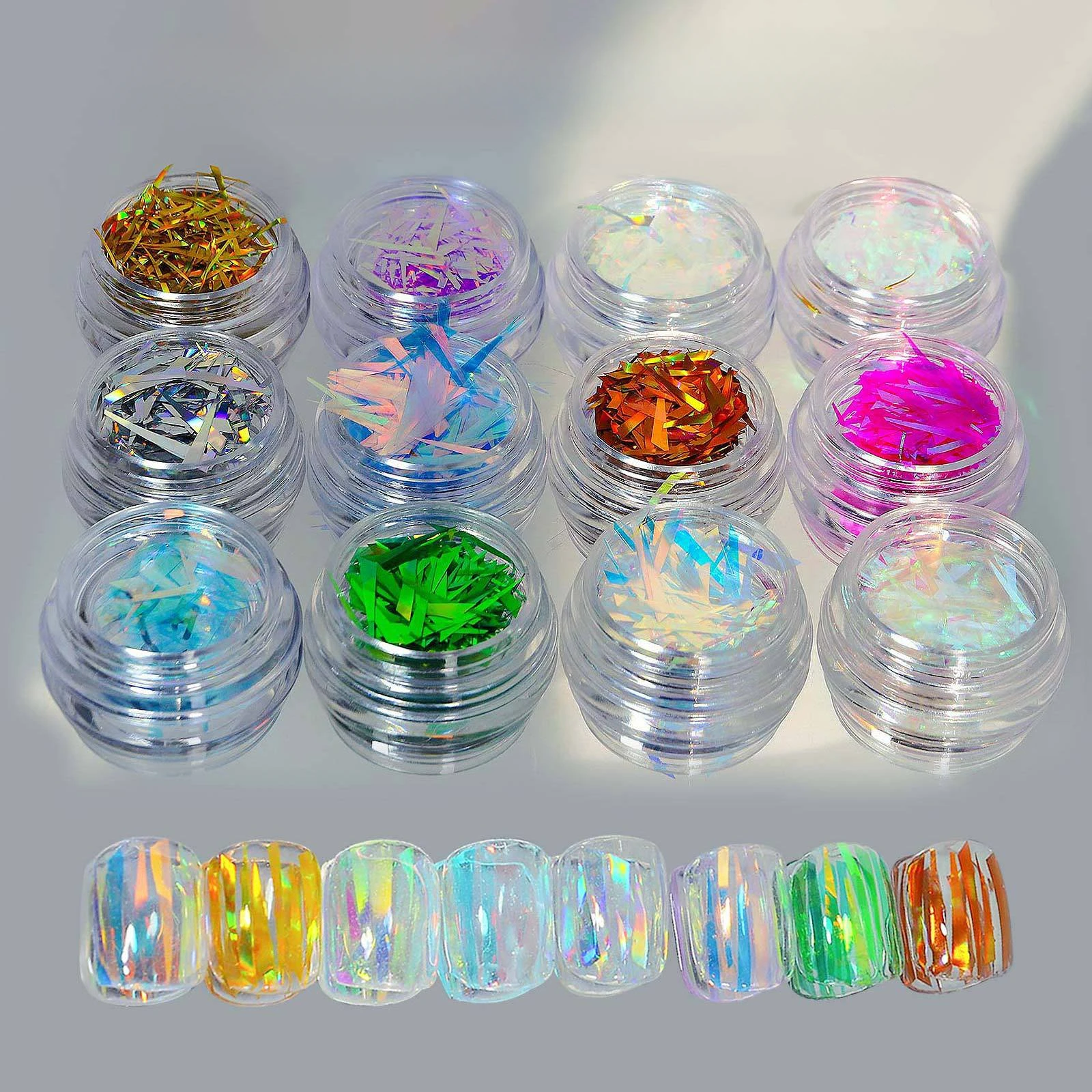 Irregular Holographic Broken Glass Paper Aurora Nail Foil Decal Gradient Laser Flakes Sticker Accessories Manicure Decoration