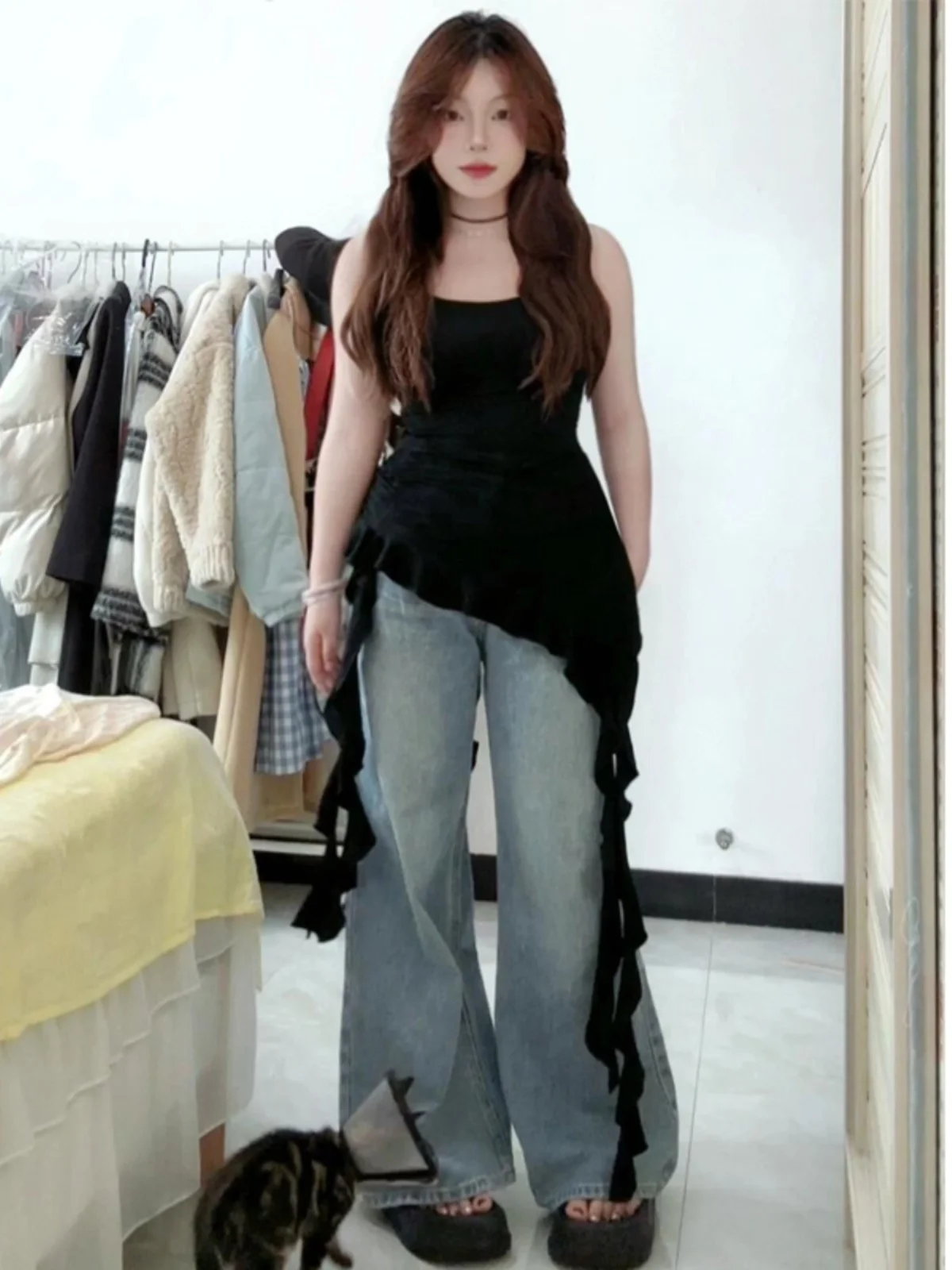 

Женский винтажный укороченный топ больших размеров с открытыми плечами, поясом на талии и оборками по низу, модная летняя верхняя одежда