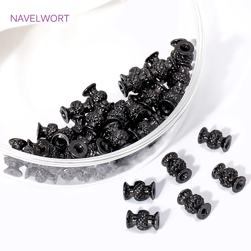 7mm*4.5mm Black Vase Shape Loose Beads,Metal Beads Separators,Spacers Bead For Jewlery Making,DIY Bracelet Making Accessories