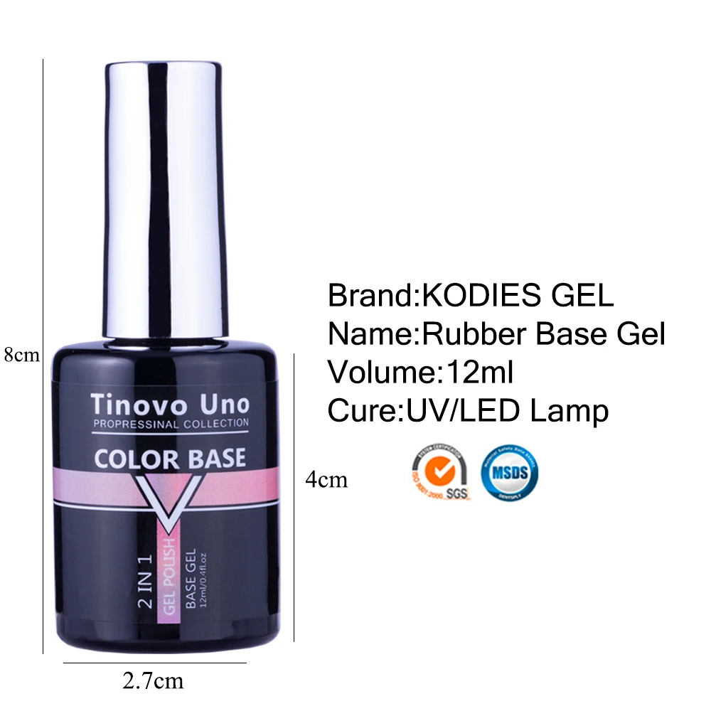 Tinovo Uno Rubber Base Gel Summer Neon Color UV 고무 젤 매니큐어 12ML 반영구 프랑스 매니큐어 바이오 젤 네일 아트, 네일아트 젤네일 매니큐어