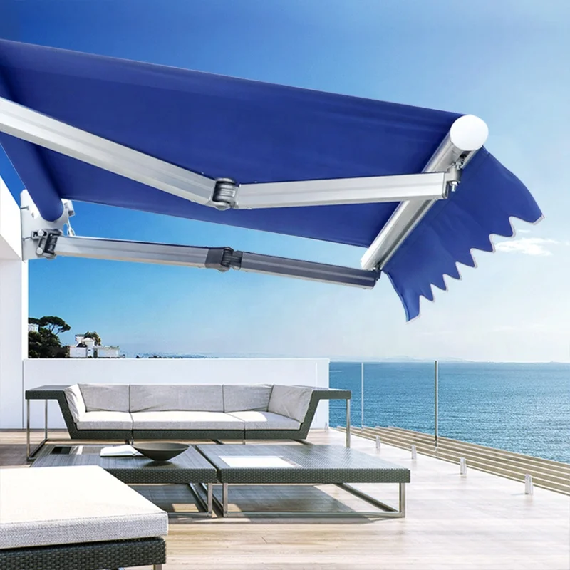 GULI Rain Prevention Aluminum Big Telescoping Awning Retractable Strong Rain Awning for Outdoor