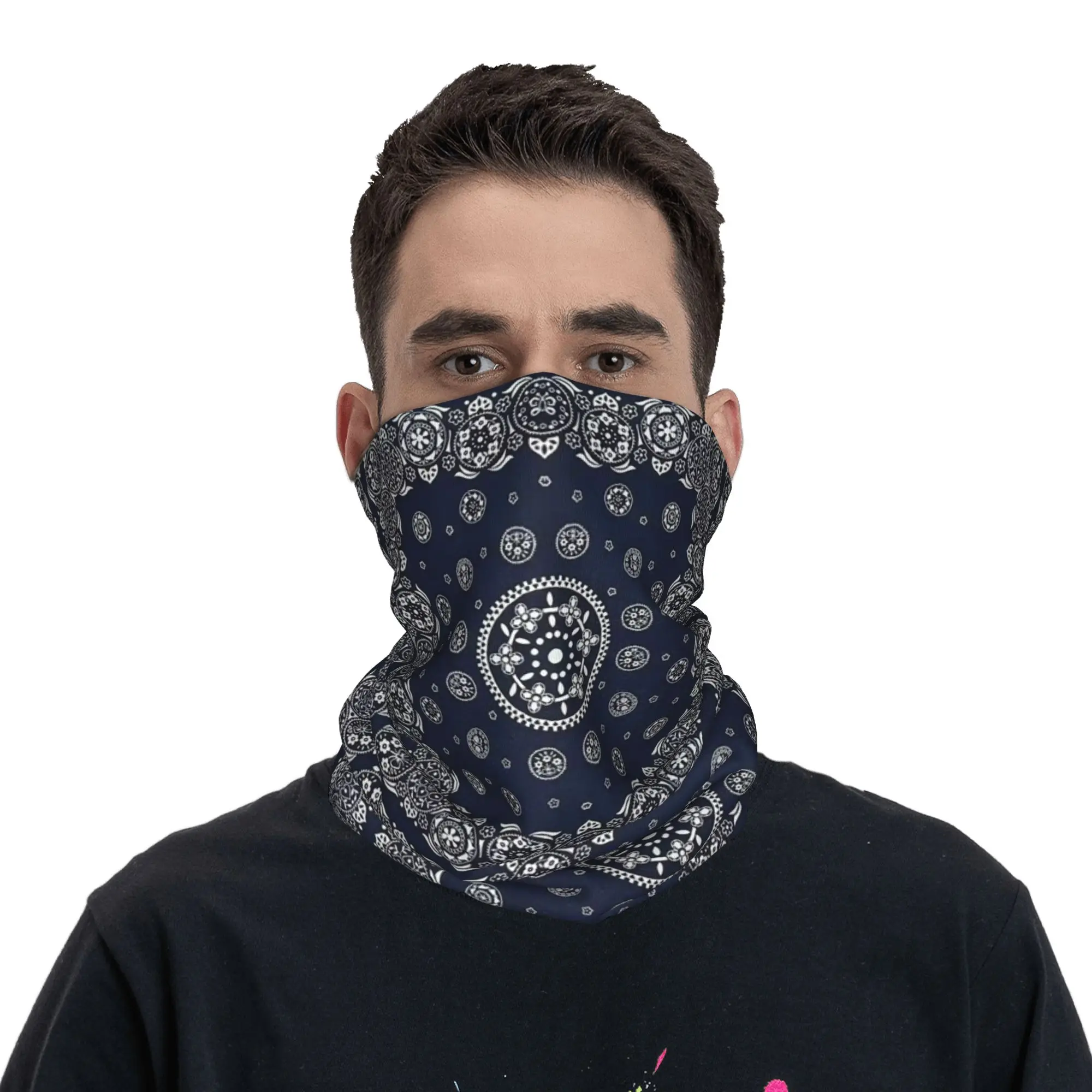 

Flower Polka Dot Skull Print Bandana Neck Cover Printed Magic Scarf Face Mask Cycling Unisex Adult Windproof