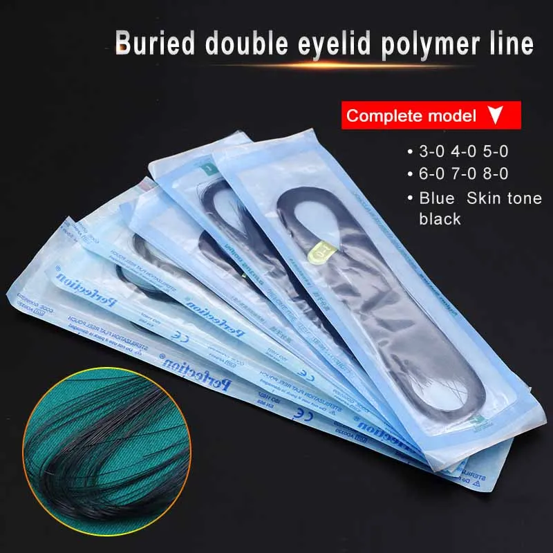 Cosmetische Plastische Chirurgie Apparatuur Nanovrije Begraven Draad Dubbele Ooglid Nylon Lijn Binnenlandse Polymeer Hechtdraad Zwart Blauw 5-0 6-0 7-0