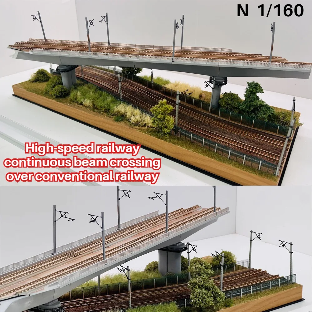 

N Scale Train Model High-speed Railway Continuous Beam Over Ordinary Railway Sand Table Decoration Boy Toy Gift