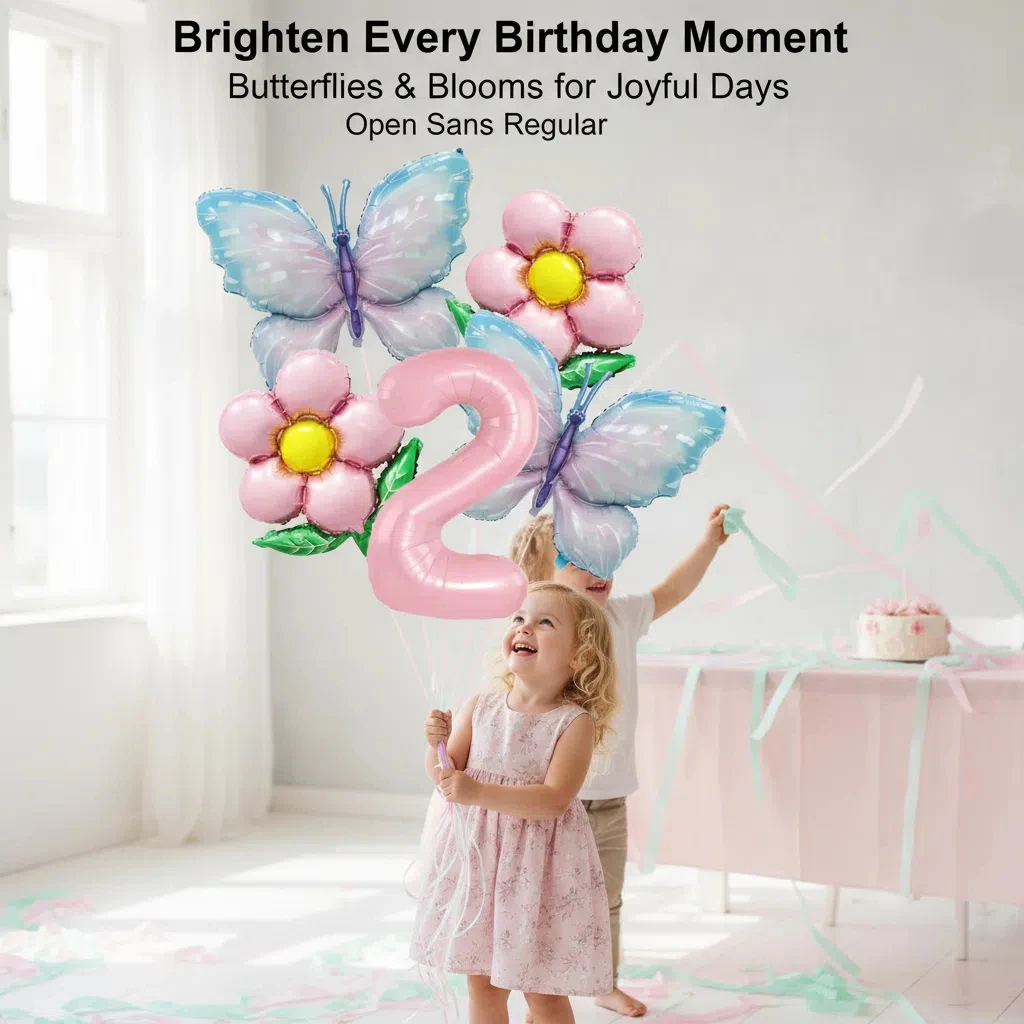 

Pink Number Butterfly Flower Foil Helium Balloon Set for Girl Women Birthday party wedding Valentine's Day Anniversary Decoratio