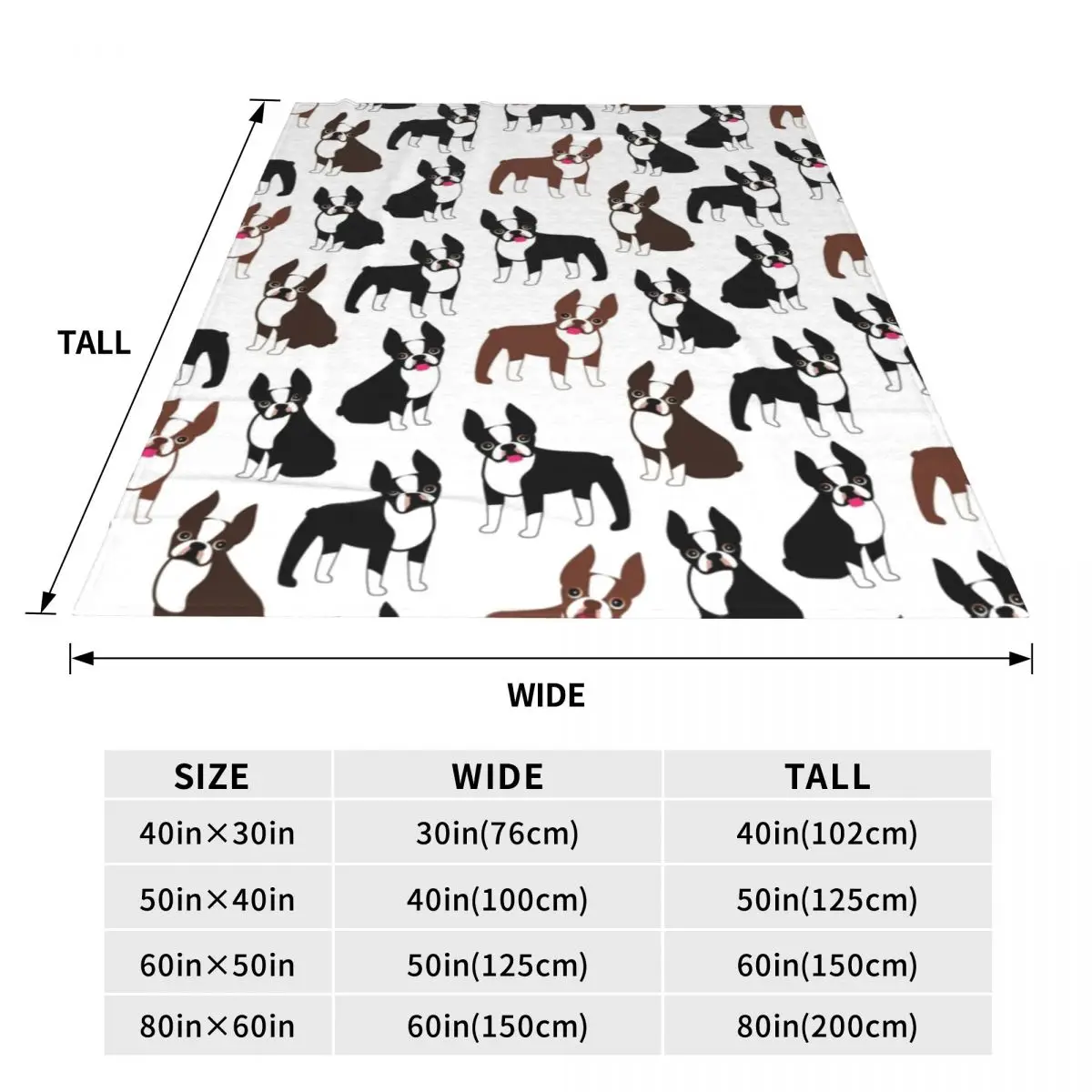 Boston Terriers Flannel Blankets Funny Dog Soft Durable Throw Blanket for Living Room Travel Office Bedspread Sofa Bed Cover