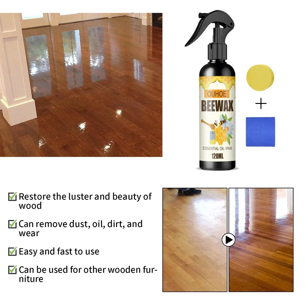 Furniture Polishing Beeswax Spray Wooden Protection Stain Remover Maintenance Agent Multipurpose Table Floors Brighten Care Wax