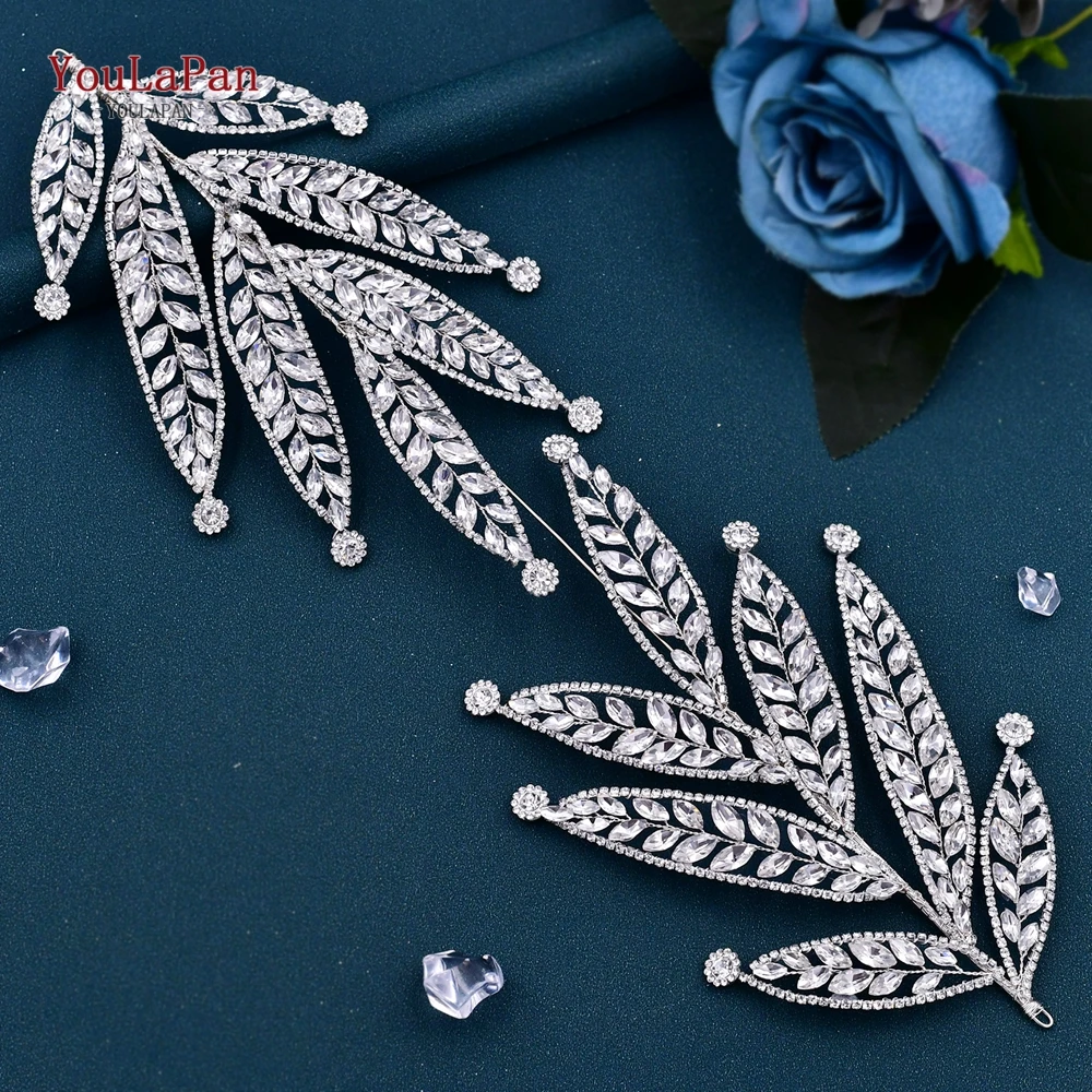 TOPQUEEN Rhinestone Bride Banquet Dress Belt Accessories Shiny Hollowed Out Leaves Sash For Party  Wedding Dress SH501