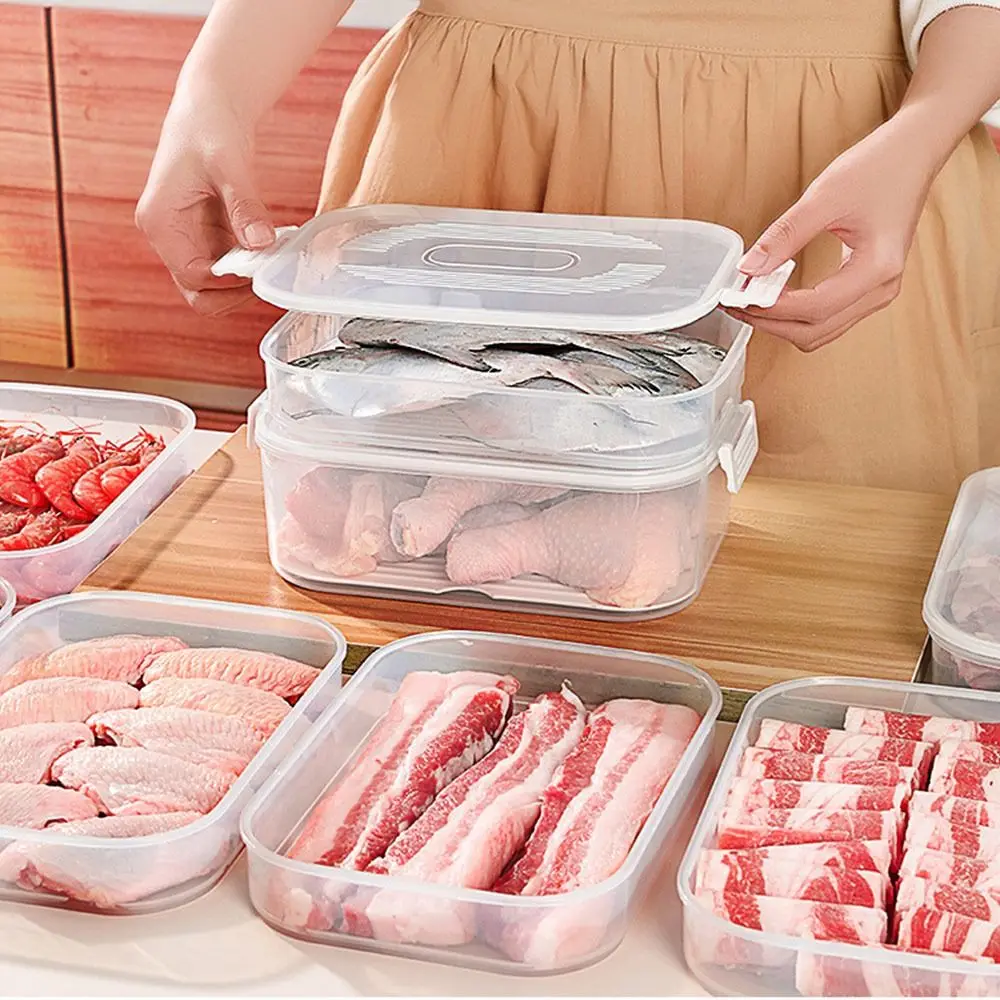 

Холодильник 900/2000 мл, коробка для хранения свежих продуктов, многофункциональная герметичная коробка для хранения мяса, портативная