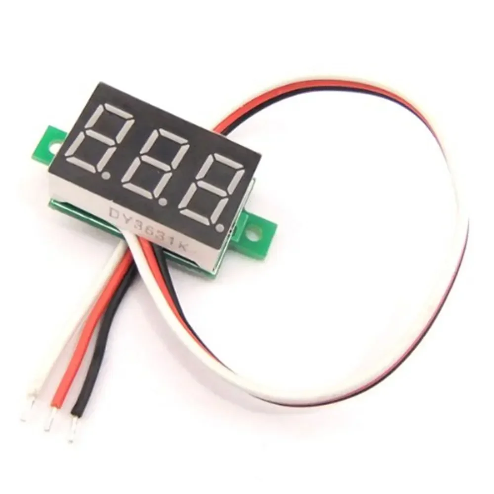 DC 12V Digital Voltmeter LED Display Voltage Meter Gauge Detector Tester Monitor Panel 0.36 Inch 3 Wire DC 0-100V VoltMeter Mini