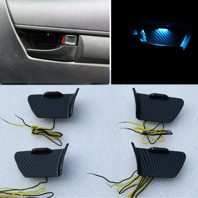 Door Bowl Atmosphere Light For Toyota fortuner  ERX SR5 Interior LED Blue Car Door Bowl Handle Frame Light For  FORTUNER  EXR