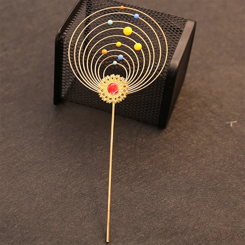 2Pcs Solar System Cake Picks Exquisite Metal Dessert Decorations for Birthday Shower Cupcakes Cakes Ice Cream Party
