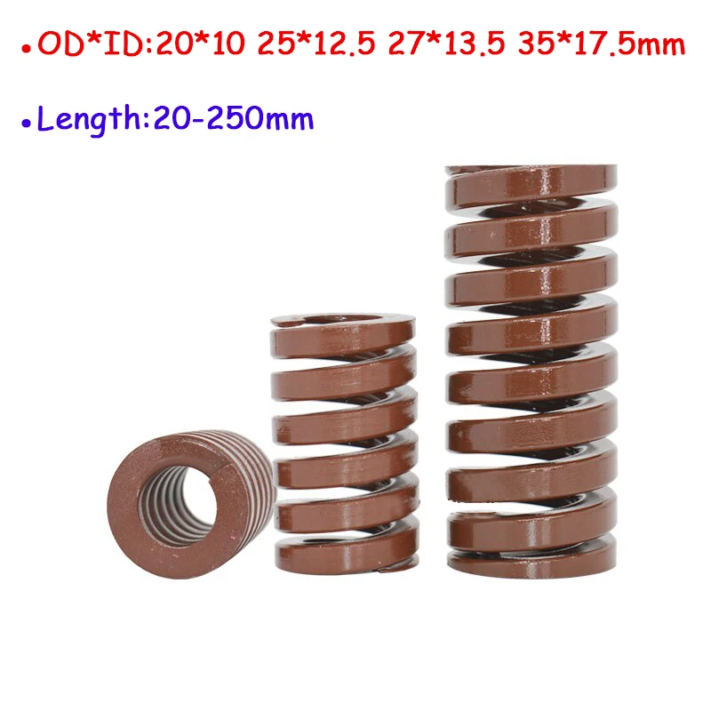 Brown TB Compression Die Spring Extremely Heavy Load Spiral Stamping Mold Spring OD 20 25 27 35mm Length 20 - 250mm