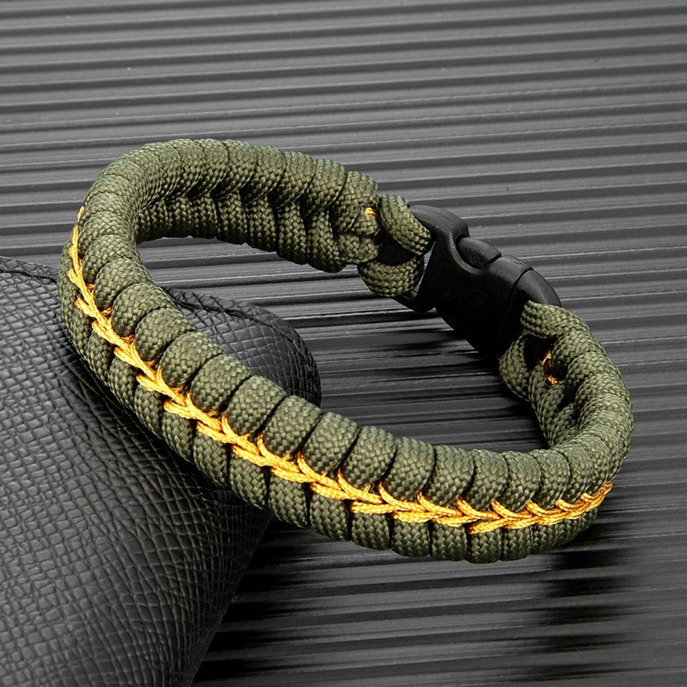 MKENDN Creative Design Handmade Paracord Survival Bracelet Plastic Buckle Outdoor Camping Rescue Emergency Rope Bracelet